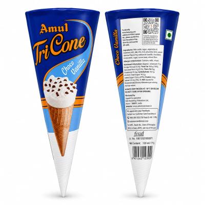 AMUL TRICONE CHOCO VANILLA ICE CREAM CONE - 120ml